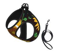 Beautiful Sunflower. Print Adjustable Harness Leash Set For Cats And Dogs, Soft Breathable Kitten Puppy Mesh Vest With Reflective Design, Escape-Proof Lead For Small Pets Walking Training