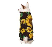 Beautiful Sunflower Print Dog Hoodie For Small Dogs, Warm, Soft, And Breathable Sweatshirt, Easy To Wear Jumper, Pet Winter Weather Coat Pullover