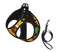 Beautiful Sunflower Print Harness Leash Set For Cats And Dogs, Reflective Adjustable, Soft Breathable Mesh Vest With Escape-Proof Lead, For Small Pets And Kitten Puppies