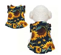 Beautiful sunflower print Print Pet Breathable Sleeveless Skirt XS
