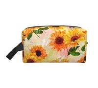 Beautiful Sunflower Print Storage Bag â€“ Large Travel Cosmetic Makeup Bags, Portable Pouch Organizer for Toiletries, Accessories