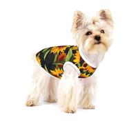 Beautiful sunflower print Tshirts for Small Dogs Dog's Fashion Shirt Breathable Sleeveless Shirts for Small Dogs