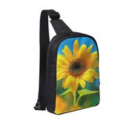 Beautiful Sunflower Printed Chest Bag Sling Bag for Men Women, Waterproof Crossbody Backpack Men Bag for Runner Workout Hiking Cycling Travel