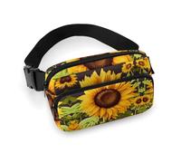 Beautiful Sunflower Printed Fanny Pack Fanny Packs for Women Men,Crossbody Bag Large Chest Bag with Adjustable Strap for Outdoors Workout Traveling Casual Running, Beautiful Sunflower, 20x13cm