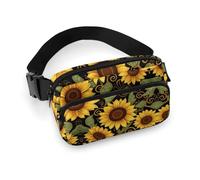 Beautiful Sunflower Printed Fanny Pack Fanny Packs for Women Men,Crossbody Bag Large Chest Bag with Adjustable Strap for Outdoors Workout Traveling Casual Running, Beautiful Sunflower, 20x13cm