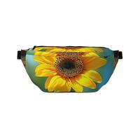 Beautiful Sunflower Printed Waist Bag Adjustable Bum Bag Lightweight Travel Waist Fanny Pack Belt for Walking Cycling Hiking Travel