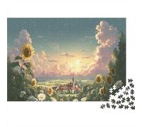 Beautiful Sunflower Puzzles 1000 Piece Puzzle Challenge Toy Adults And Children Impossible Jigsaw Puzzle Educational Challenge Home Decoration Gift 52x38cm/1000pcs