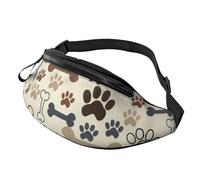 Beautiful Sunflower Waist Pack Bag Fanny Pack for Men&Women Belt Bag with Adjustable Strap for Outdoors Workout Travel Casual Walking Running Hiking Cycling Wallet, Dog Paw Prints Bones, One Size