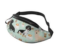 Beautiful Sunflower Waist Pack Bag Fanny Pack for Men&Women Belt Bag with Adjustable Strap for Outdoors Workout Travel Casual Walking Running Hiking Cycling Wallet, Cute Colored Coffee Dachshund, One