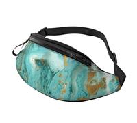 Beautiful Sunflower Waist Pack Bag Fanny Pack for Men&Women Belt Bag with Adjustable Strap for Outdoors Workout Travel Casual Walking Running Hiking Cycling Wallet, Green Gold Marble, One Size