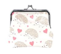 Beautiful Sunflowers Coin Purses Kiss Lock Change Purse, Coin Wallet for Women, 4.5" X 4.1", Cute Hedgehog, One Size, Cute Hedgehog