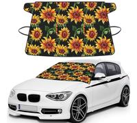 Beautiful Sunflowers Printed All Weather Windshield Guard, Sun Shade and Frost Protector, Universal Vehicle Wrap