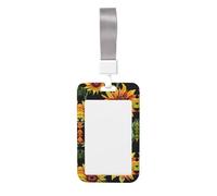 Beautiful Sunflowers Printed Card Badge Holder with Neck Strap, Vertical Cards Holder Anti-Scratch and Easy-Scan, for Office, School
