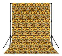 Beautiful sunflowers Printed Photo Background, Seamless Matte Fabric for Shoots, Professional Studio Wall Banner