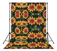 Beautiful Sunflowers Printed Photography Drape, Foldable Polyester Background, Easy Hang Rod Pocket Studio Prop