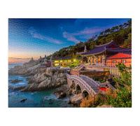 Beautiful Sunrise Haedong Yongongs Temple Busan Korea - Premium 1000 Piece Jigsaw Puzzle for Adults