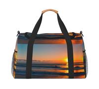 Beautiful Sunrise Ocean Print Everyday Use Travel Duffle Bag Large Capacity Travel Bag Stylish Functional Bag, Black, One Size