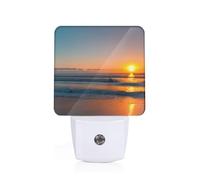 Beautiful Sunrise Ocean Print Plug-in Night Light for Bedroom Hallway Dorm Living Room Illumination Home Decor