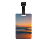 Beautiful Sunrise Ocean Print Versatile Luggage Tags for Suitcases Labels Set Easy to Identify Travel Daily Use