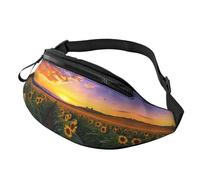 Beautiful Sunset Crossbody Bag Sunflower Hands-Free Bag Sunset Fanny Pack Urban commuters 14X35CM