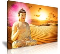 Beautiful Sunset Golden Desert Buddha 3D Wallpaper Silky Texture Home Study Office Grey Dining Room Sofa Bedroom Living Room TV Backdrop-150cm×105cm