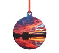 Beautiful Sunset Large Clear Acrylic Ornament With Hanging Strap, Holiday Decoration For Christmas Tree, Home Decor Tag