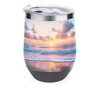 Beautiful Sunset Over The Ocean Stylish Insulated Coffee Cups & Mugs with Lids 12 Oz Stainless Steel Travel Drinks Tumbler One Size