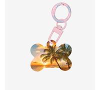 Beautiful Sunset Printing 1 Pc Dog Bone Shape Id Tags Double Sided with Key Ring Craft for Pets