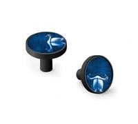 Beautiful Swan Cabinet Knobs and Wall Hooks, 6 Pack Modern Drawer Pulls with Black Base, Solid Zinc Alloy Handles for Kitchen, Bathroom, Dresser