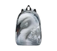 Beautiful swan feathers Print Canvas Backpack Rucksack Multi-Pocket