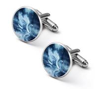 Beautiful Swan Moon Elegant Men’s Cufflinks Lightweight Alloy Cuff Links Clothing Accessories for Shirts Formal 2.0cm