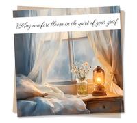 Beautiful Sympathy Card For Loss of Loved One - Warmth, Flowers, Soft, Soothing - May Comfort Bloom In The Quiet Of Your Grief - For Bestie, Friend, Relative