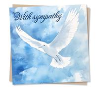 Beautiful Sympathy Card for Loved One - Gorgeous White Dove, Blue Sky - for Friend, Relative, Colleague