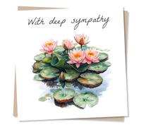 Beautiful Sympathy Card For The Loss Of A Loved One - Nature, Lily Pad - Grief, Death, Thinking Of You - For A Special Person, Relative, Partner