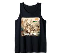 Beautiful Tajikistan Mountains View with Leopard Costume Tank Top