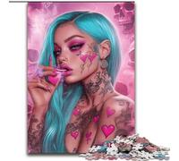 Beautiful Tattooed Girl JigsawPuzzle 1000 Pieces for Adults, Challenging Game And Family Play Educational Game for Birthday, Chrismas (size 50x75cm)