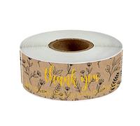 Beautiful Thank You Stickers Flower Bronzing Kraft Paper Self-Adhesive Labels for Card Wedding Birthday Party 120PCS Flower Bouquets