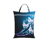 Beautiful Three Butterfly Print Travel Laundry Bag,Small Laundry Bags For Travelling, Dirty Clothes Storage Organizer For Gym, Camping, Dormitory(1/2pcs)