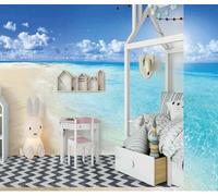 Beautiful Three Dimensional Blue Sky White Clouds The Sea The Beach 3D Wallpaper Luxury Home Dining Decor Paste Sofa Living Room The Wall for Bedroom Mural-250cm×170cm