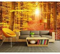 Beautiful Three Dimensional Golden Forest Sunshine 3D Wallpaper Luxury Home Dining Decor Paste Sofa Living Room The Wall for Bedroom Mural-200cm×140cm