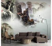 Beautiful Three Dimensional Magnificent Mountains and Rivers Scenery 3D Wallpaper Easy Install Feature Office Living Room Sofa Bedroom TV Background Wall Decoration-350cm×256cm