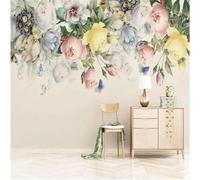 Beautiful Three Dimensional Plant Colourful Flowers 3D Wallpaper Easy Install Feature Office Living Room Sofa Bedroom TV Background Wall Decoration-250cm×170cm