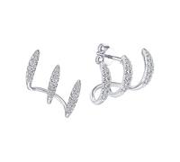 Beautiful Three Prong Curved Ear Studs for Women in Gold Silver Colors Alloy Earrings Accessory Comfort Fit Stylish Three Prong Earrings