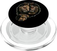 Beautiful Tortoiseshell Cat Amber Eyes Peeking Through PopSockets PopGrip for MagSafe