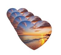 Beautiful Tropical Sunrise on The Beach Car Air Fresheners Cards 4 Pcs Hanging Fragrance Scented Cards Long-Lasting Car Aromatherapy Tablets for Wardrobe Bathroom Car Interior Mirror Pendant Gifts
