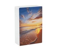 Beautiful Tropical Sunrise on The Beach Cigarette Case 85mm King Size, Crushproof Plastic Cigarette Box Holder for Men Women Cigar Protective Cover Waterproof Cigarettes Holder 20 Capacity