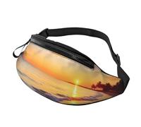 Beautiful Tropical Sunrise on The Beach Fanny Pack for Men Women Crossbody Waist Bag Waterproof Sports Belt Bag Outdoor Hip Pack