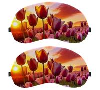 Beautiful Tulip Flower Sunset Landscape (2) Ultra-Soft Sleep Eye Mask, 3D Contoured Light Blocking Mask for Travel Home Office, Comfortable Blindfold for Men Women