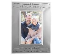 Beautiful Two Tone Silver Plated 35th Anniversary 4" x 6" Picture Frame with Black Velvet | Unique and Thoughtful Gift Idea