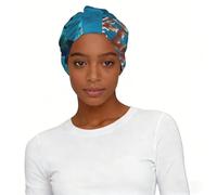 Beautiful Underwater World Dolphins Coral Print Elastic Lady Headscarf Hat Breathable Head Wrap Beach Vacation Outdoor Activities